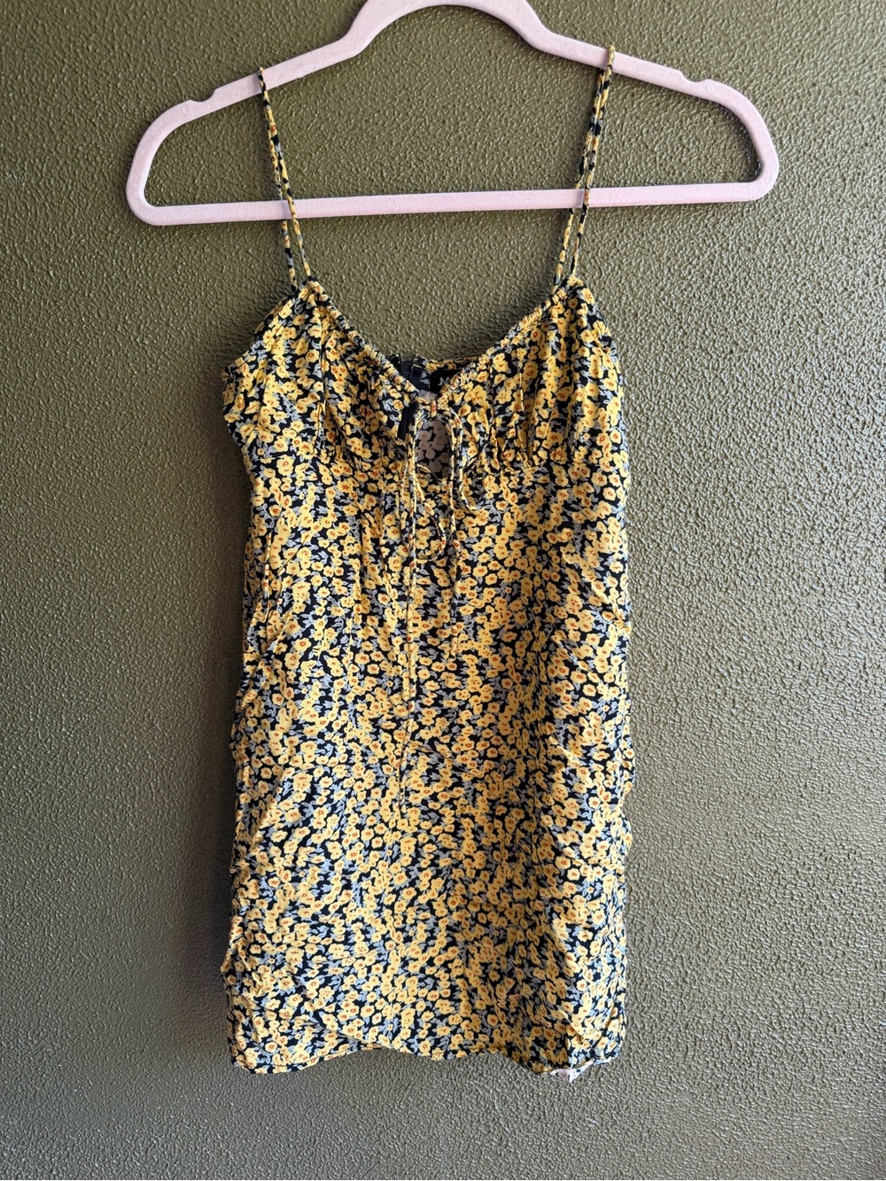 Yellow and Black Floral Dress
